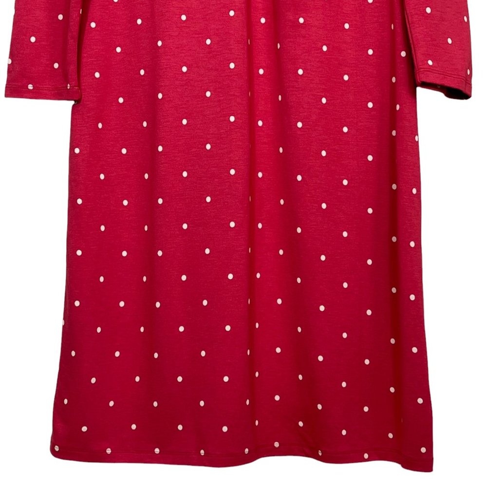 Old Navy Knit Ruched Sweetheart Neckline A-Line Dress Red Dot Petite Large - Picture 5 of 12